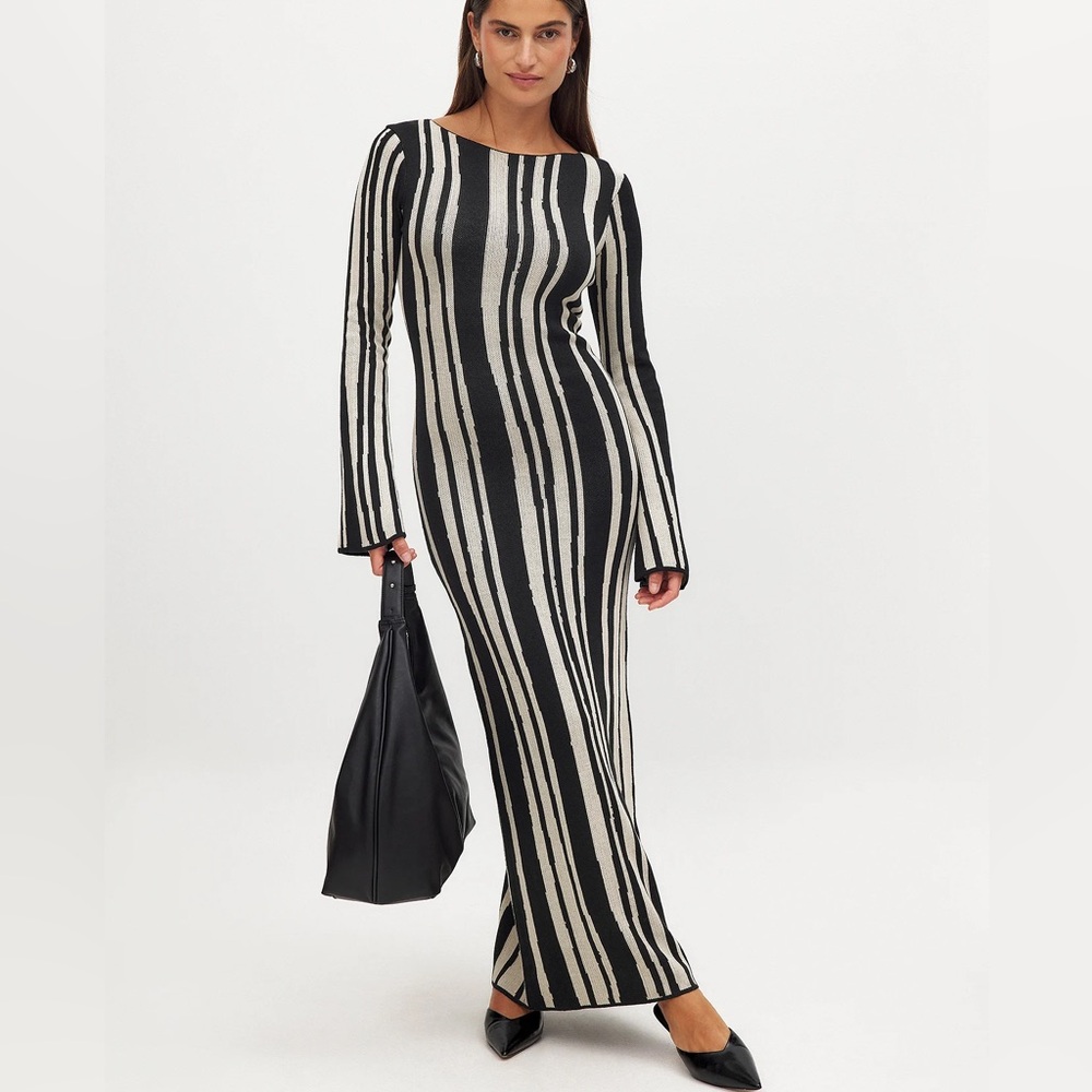 NAKD Jacquard Knitted Maxi Dress